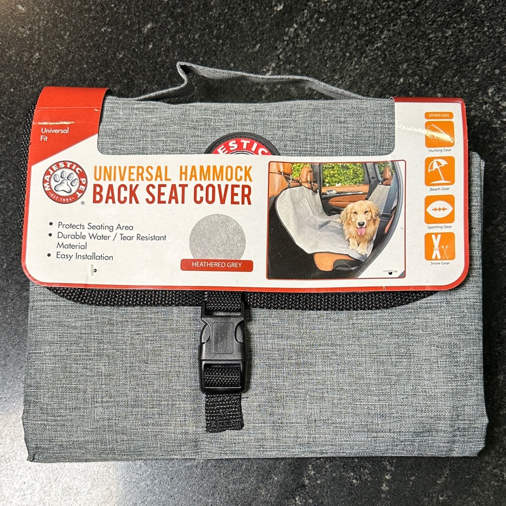 Majestic Pet Universal Hammock‎ Back Seat Cover Heathered Gray